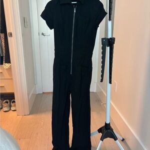Anthropologie Black Zippered Jumpsuit